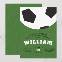 Invitación Fiesta de cumpleaños con balón de fútbol