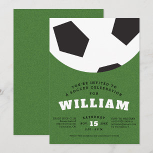 Invitación Fiesta de cumpleaños con balón de fútbol