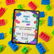 Fiesta de cumpleaños con bloques para niños