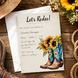 Invitación Fiesta de Cumpleaños con Botas de Vaquero Rústicas