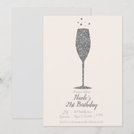 Invitación Fiesta de Cumpleaños con Burbujas de Champán y Bri
