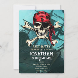 Invitación fiesta de cumpleaños con calavera