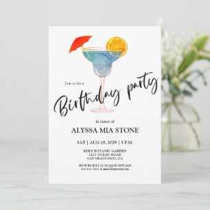 Invitación Fiesta de Cumpleaños con Cóctel
