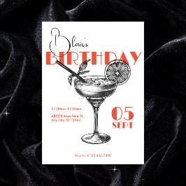 Invitación Fiesta de Cumpleaños con Cóctel