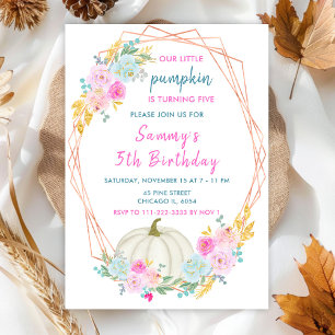Invitación Fiesta de Cumpleaños con Confeti de Calabaza Paste