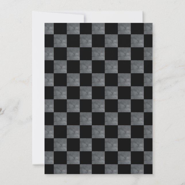 Invitación Fiesta de cumpleaños con control negro y gris (Reverso)