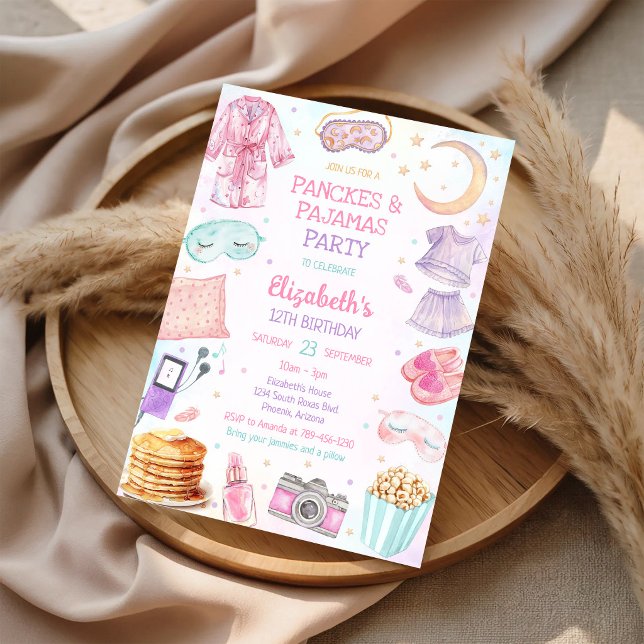 Invitación Fiesta de Cumpleaños con Desayuno y Pijamas (Subido por el creador)