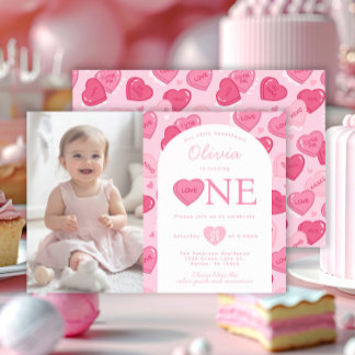 Invitación Fiesta de cumpleaños con dulces de San Valentín