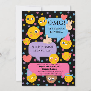 Invitación fiesta de cumpleaños con emoji
