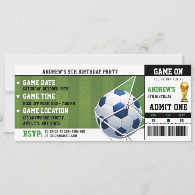 Invitación Fiesta de cumpleaños con entrada personal para un  (Anverso)