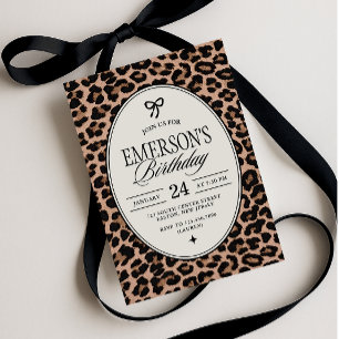 Invitación Fiesta de cumpleaños con estampado de guepardo gla