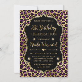 Invitación Fiesta de Cumpleaños con Estampado de Leopardo Dor