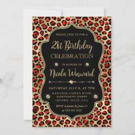 Invitación Fiesta de Cumpleaños con Estampado de Leopardo Dor
