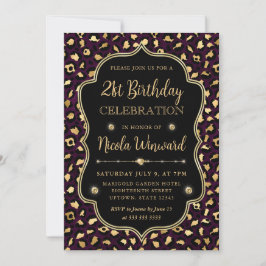 Invitación Fiesta de Cumpleaños con Estampado de Leopardo Dor