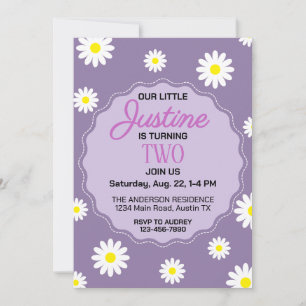 Invitación Fiesta de Cumpleaños con Estampado de Margaritas L