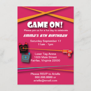Invitación Fiesta de cumpleaños con etiqueta láser de Chica r