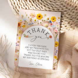 Invitación Fiesta de cumpleaños con flores silvestres - Tarje