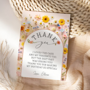 Invitación Fiesta de cumpleaños con flores silvestres - Tarje