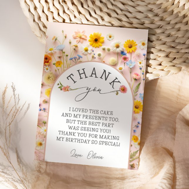 Invitación Fiesta de cumpleaños con flores silvestres - Tarje (Subido por el creador)