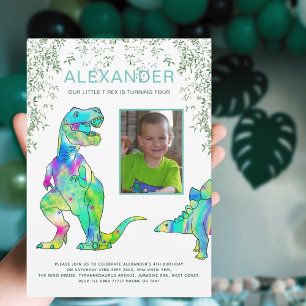 Invitación Fiesta de cumpleaños con foto de la jungla de dino