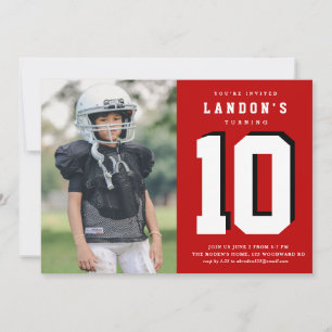 Invitación Fiesta de cumpleaños con foto de niños fanáticos d