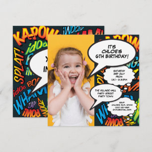 Invitación Fiesta de cumpleaños con foto divertida moderna