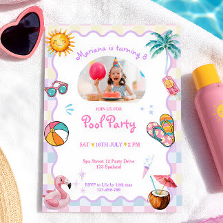 Invitación Fiesta de Cumpleaños con Foto Personalizada en Pis