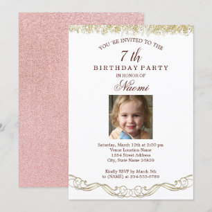 Invitación Fiesta de cumpleaños con fotografía
