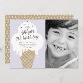 Invitación Fiesta de cumpleaños con fotos de niños con crema 