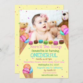 Invitación Fiesta de cumpleaños con fotos de verano de helado