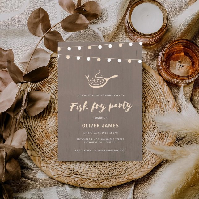 Invitación fiesta de cumpleaños con fritura de pescado (Subido por el creador)