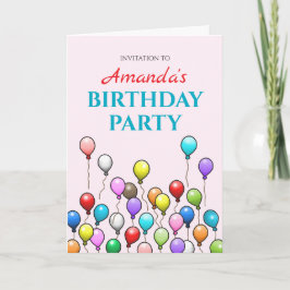 Invitación Fiesta de Cumpleaños con Globos