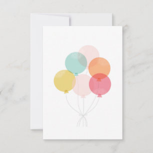 Invitación Fiesta de cumpleaños con globos modernos en racimo