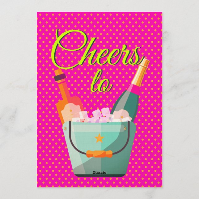 Invitación Fiesta de Cumpleaños con Lunares de Pastel (Reverso)