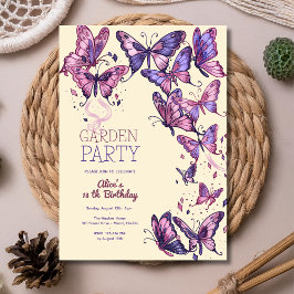 Invitación Fiesta de cumpleaños con mariposas