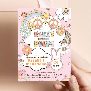 Invitación Fiesta de cumpleaños con mis amigos Peeps