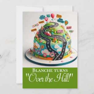 INVITACIÓN FIESTA DE CUMPLEAÑOS CON PASTEL DE CUMPLEAÑOS SOBR