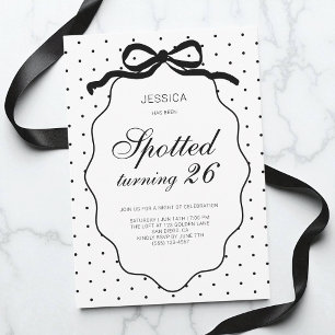 Invitación Fiesta de Cumpleaños con Patrón de Lunares