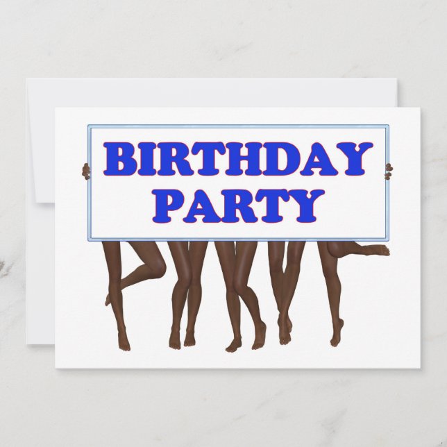 Invitación Fiesta de cumpleaños con piernas (Anverso)