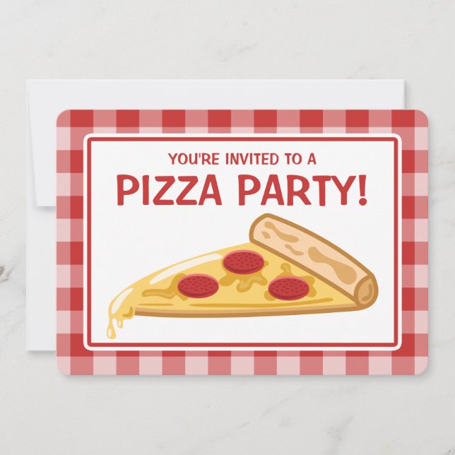 Invitación Fiesta de Cumpleaños con Pizza (Anverso)