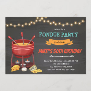 Invitación fiesta de cumpleaños con queso fundido