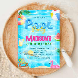 Invitación Fiesta de Cumpleaños con Salpicaduras de Agua en l