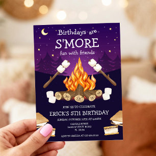 Invitación Fiesta de cumpleaños con S'mores S'mores Cumpleaño
