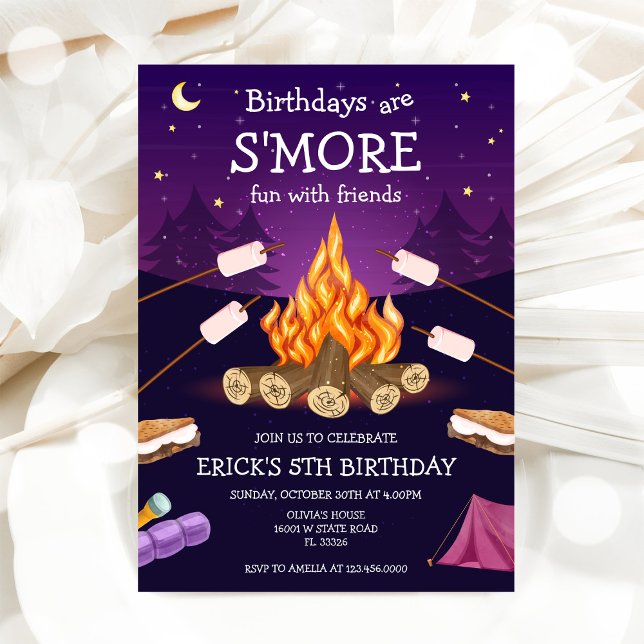 Invitación Fiesta de Cumpleaños con S'mores S'mores Cumpleaño (Subido por el creador)