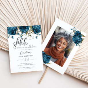 Invitación Fiesta de cumpleaños con sorpresa de Navy Blue Flo