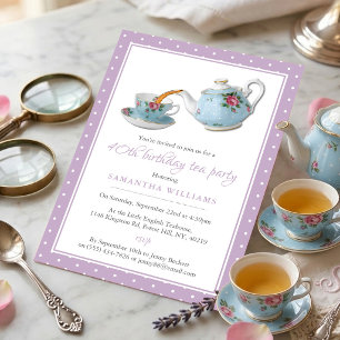 Invitación Fiesta de Cumpleaños con Té Shabby Chic
