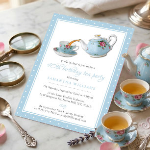 Invitación Fiesta de Cumpleaños con Té Shabby Chic