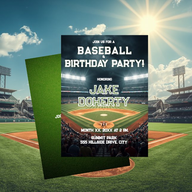 Invitación Fiesta de Cumpleaños con Tema de Béisbol (Baseball Theme Birthday Party Invitation)