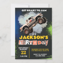 Fiesta de cumpleaños con tema de camiones monstruo