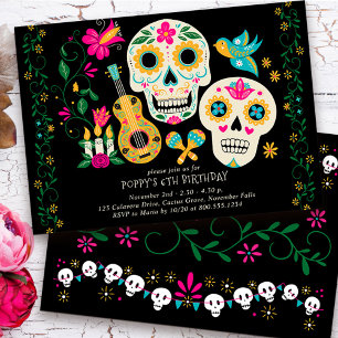 Invitación Fiesta de Cumpleaños con Tema de Día de Muertos
